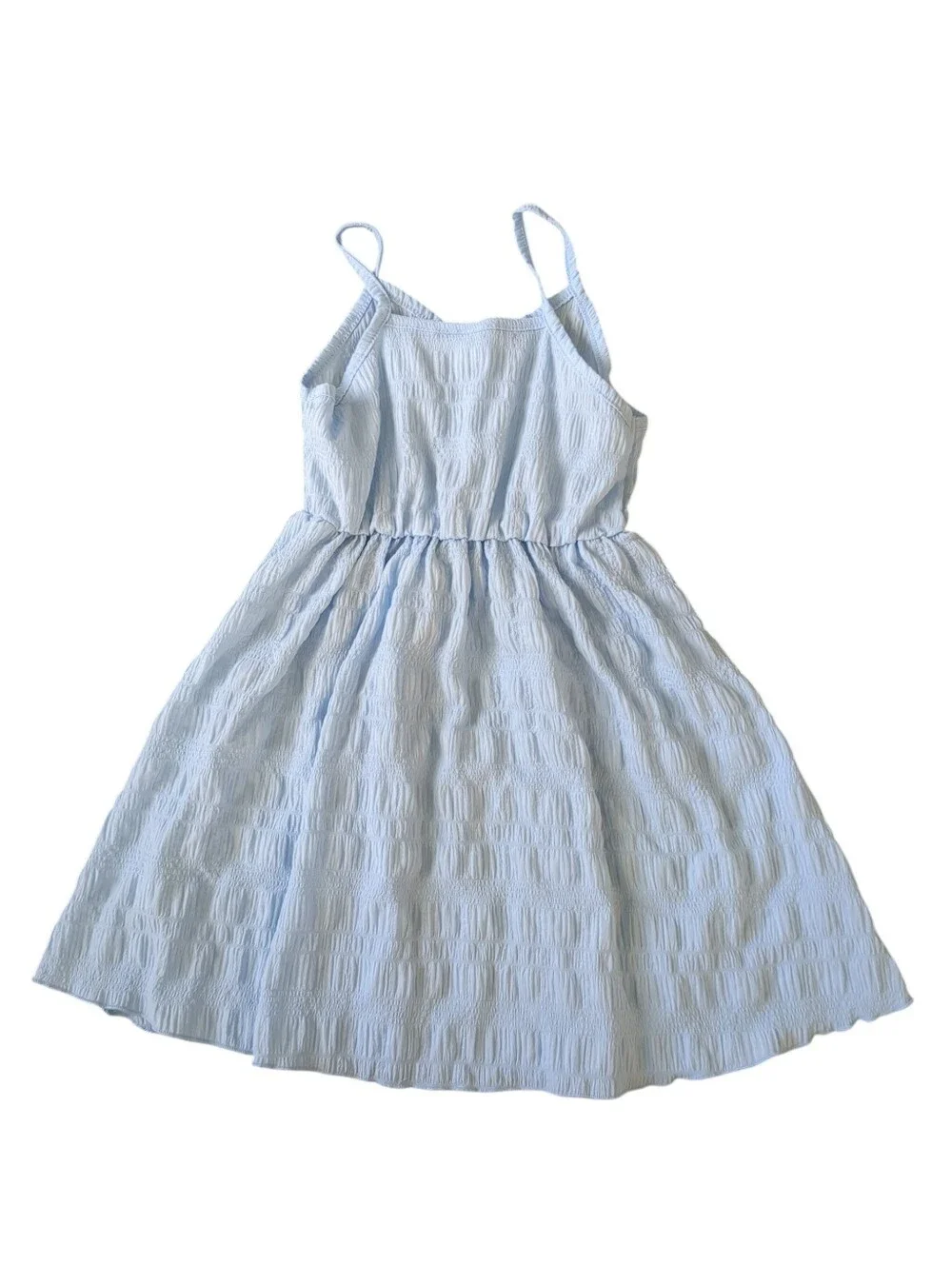 Girls Light Blue Button Front Cami Dress (Size 7)